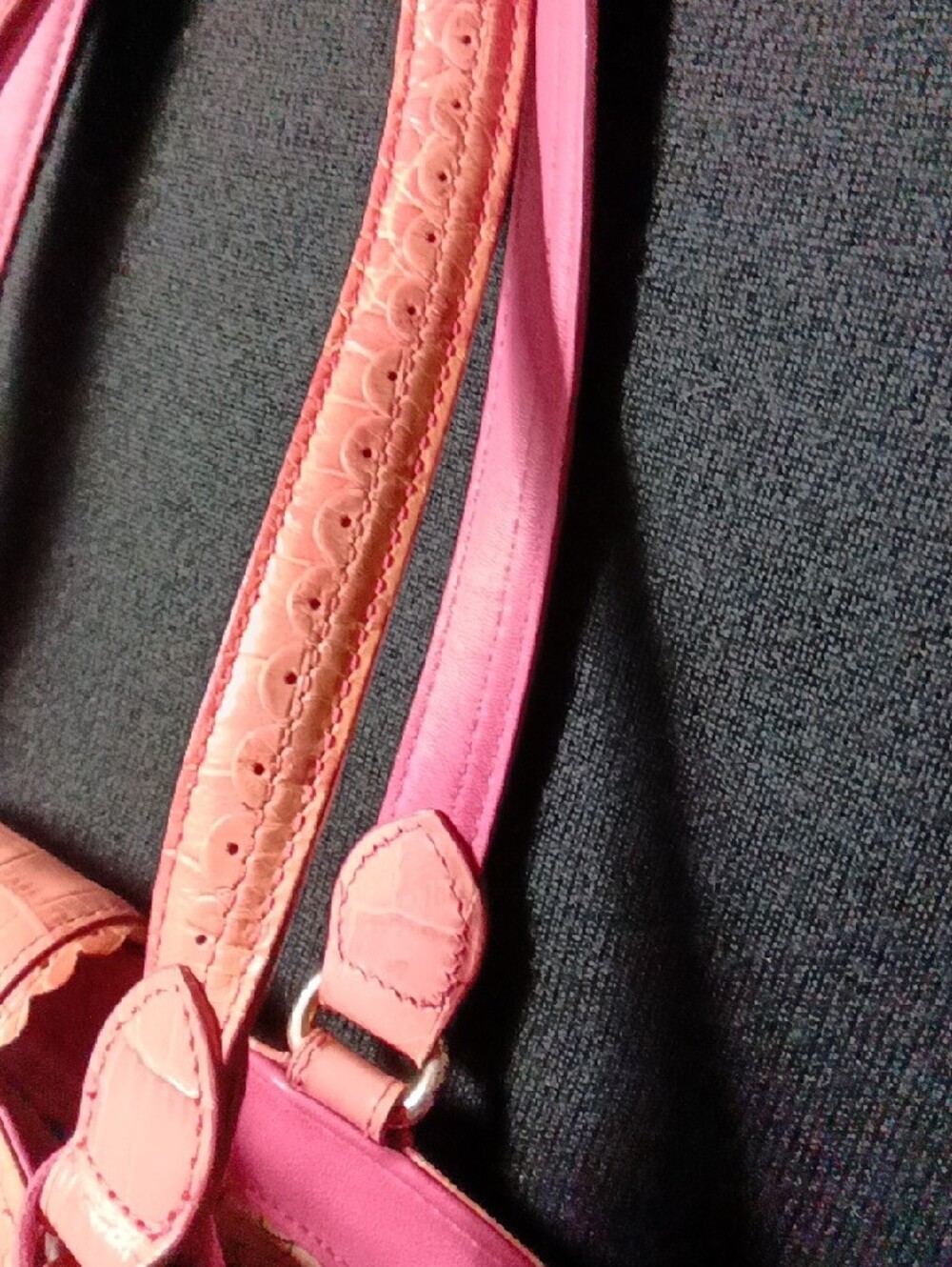 Brighton Pink-Trim Woven Straw Tote with Heart Charm - Picture 3 of 7